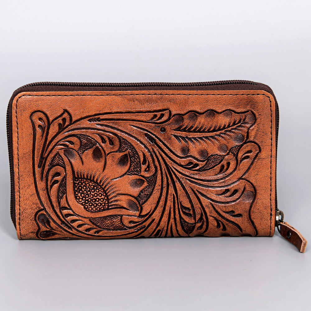 OHLAY WALLET Hand Tooled Genuine Leather women bag western handbag purse