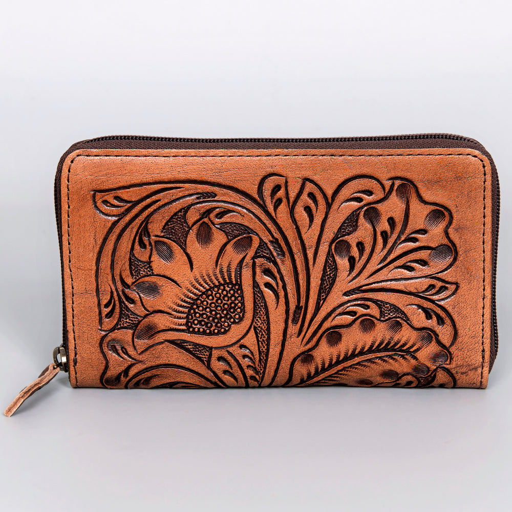 OHLAY WALLET Hand Tooled Genuine Leather women bag western handbag purse