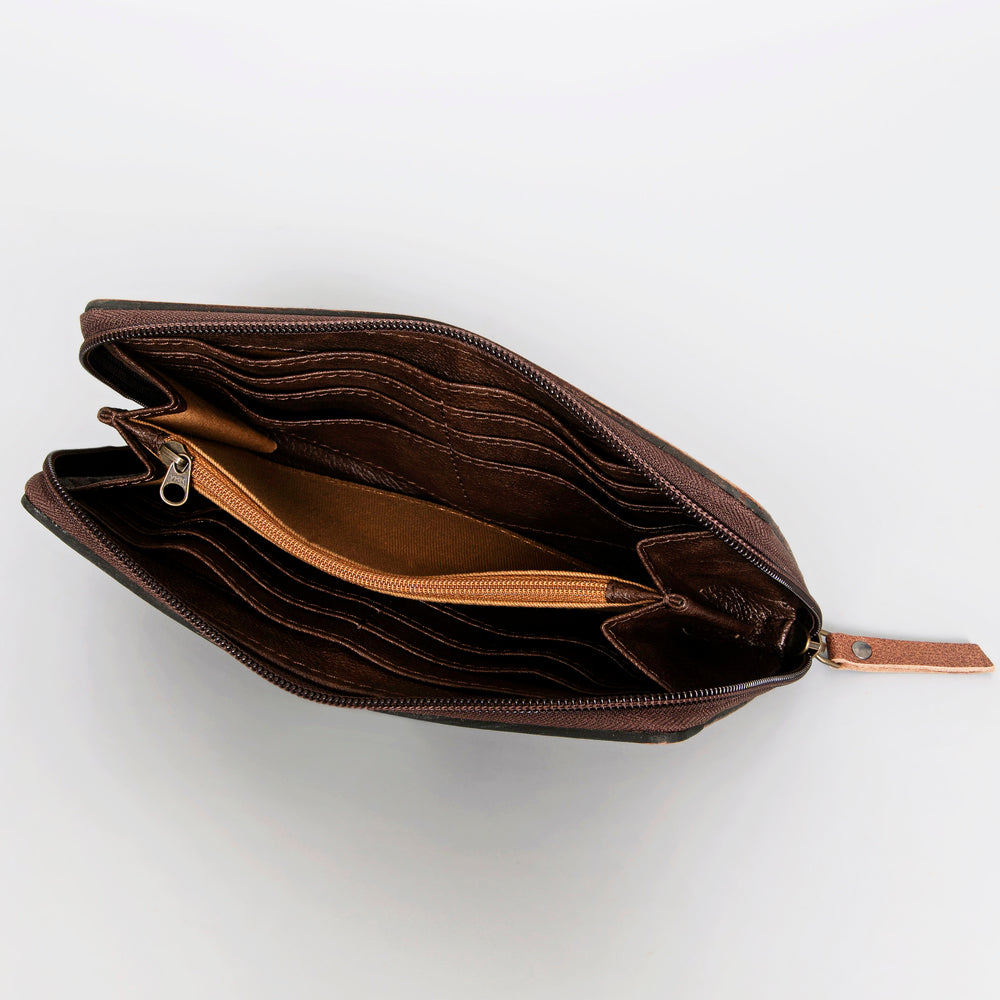 OHLAY WALLET Hand Tooled Genuine Leather women bag western handbag purse