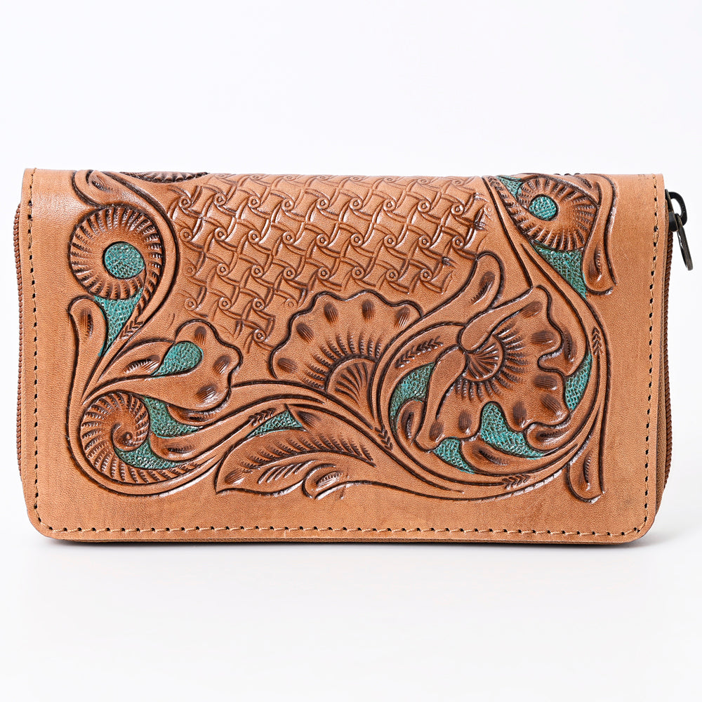 OHLAY WALLET Hand Tooled Genuine Leather women bag western handbag purse