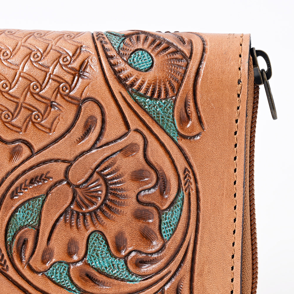 OHLAY WALLET Hand Tooled Genuine Leather women bag western handbag purse