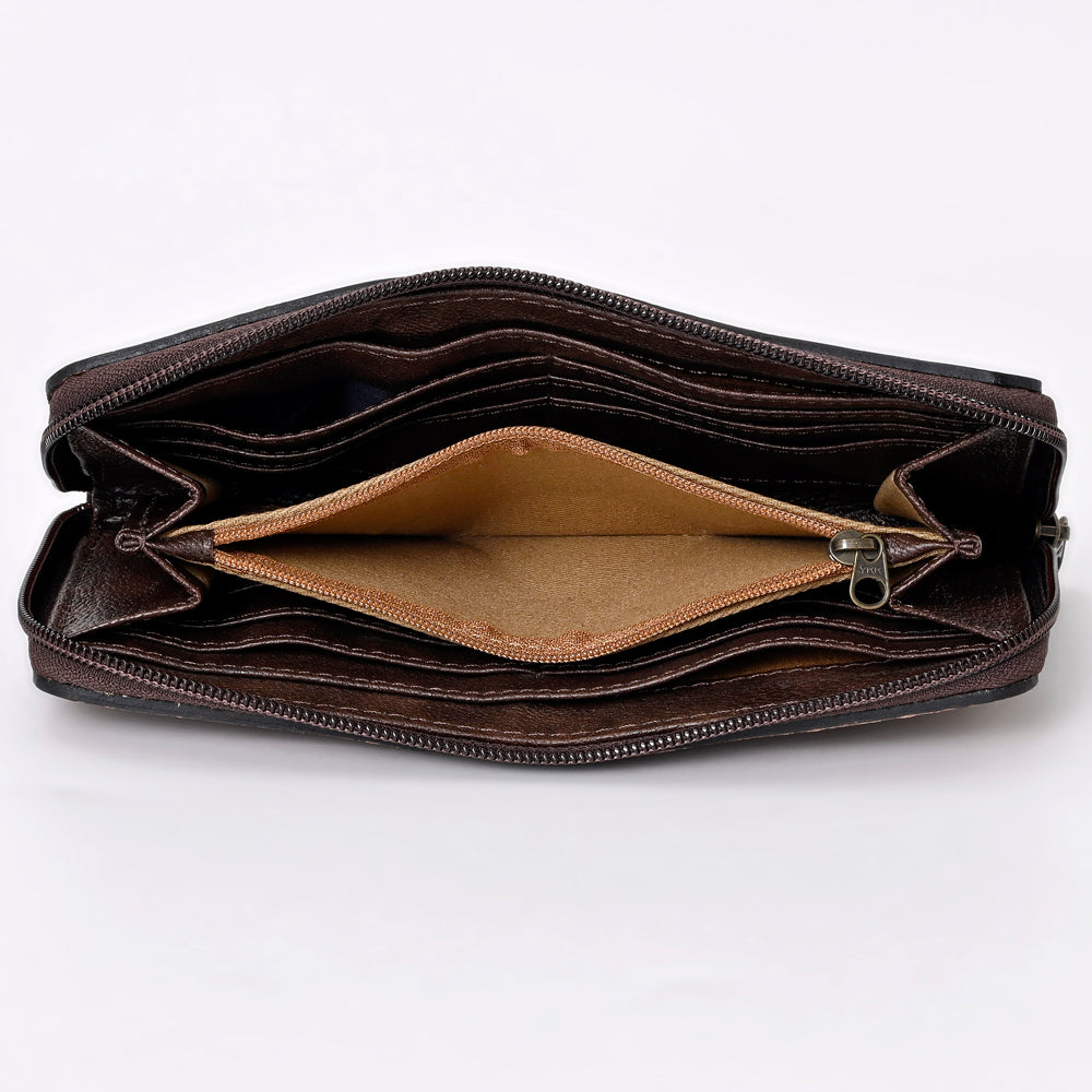 OHLAY WALLET Hand Tooled Genuine Leather women bag western handbag purse