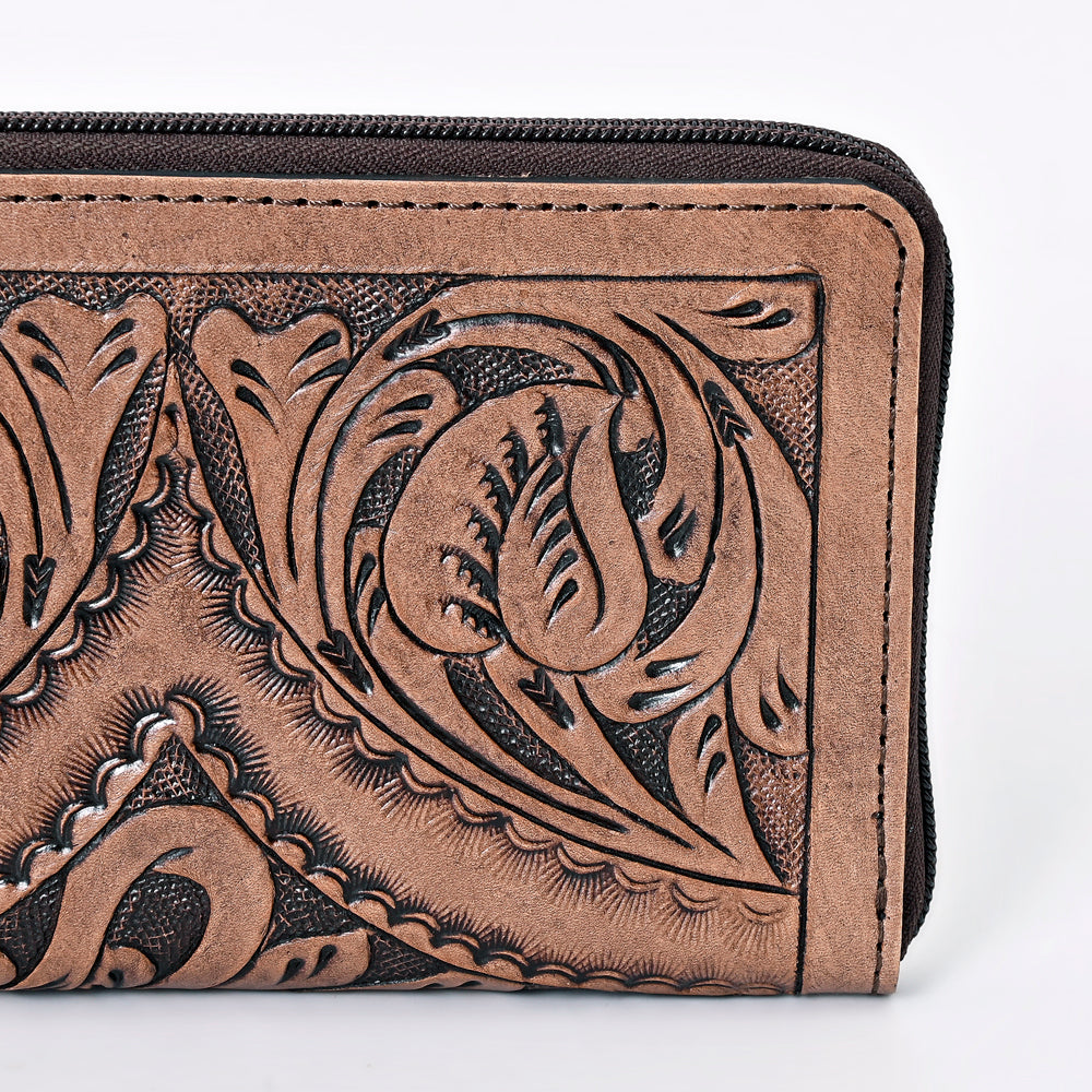 OHLAY WALLET Hand Tooled Genuine Leather women bag western handbag purse