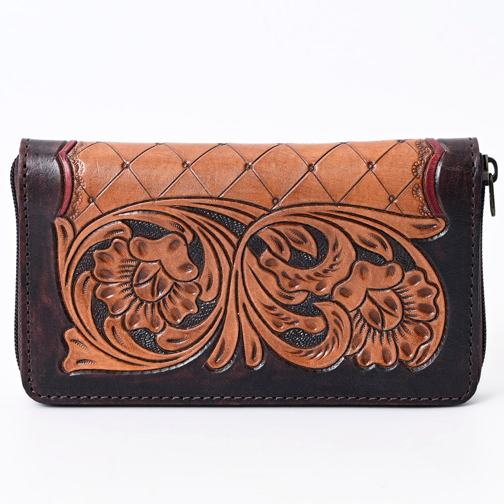 OHLAY WALLET Hand Tooled Genuine Leather women bag western handbag purse