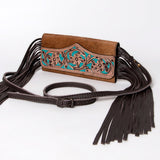 OHLAY WALLET Hand Tooled Hair-on Genuine Leather women bag western handbag purse