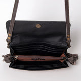 OHLAY WALLET Hand Tooled Hair-on Genuine Leather women bag western handbag purse