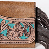 OHLAY WALLET Hand Tooled Hair-on Genuine Leather women bag western handbag purse
