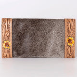 OHLAY WALLET Hand Tooled Hair-on Genuine Leather women bag western handbag purse
