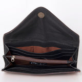 OHLAY WALLET Hand Tooled Hair-on Genuine Leather women bag western handbag purse