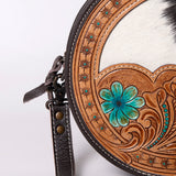 OHLAY KBG147 Canteen Hand Tooled Hair-On Genuine Leather women bag western handbag purse