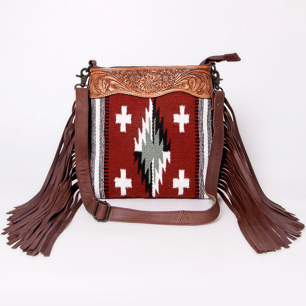 American Darling Signature Crossbody Hand Tooled Saddle Blanket Genuine Leather Women Bag Western Handbag Purse