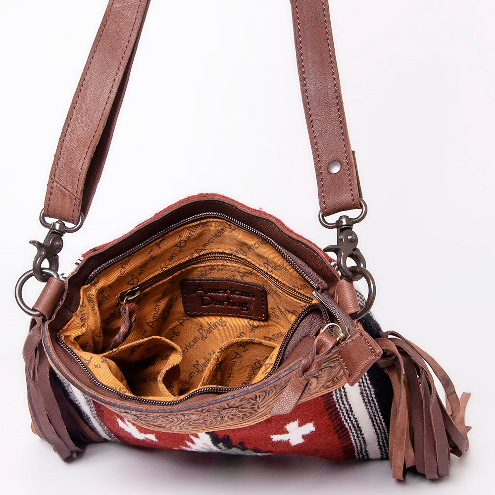 American Darling Signature Crossbody Hand Tooled Saddle Blanket Genuine Leather Women Bag Western Handbag Purse