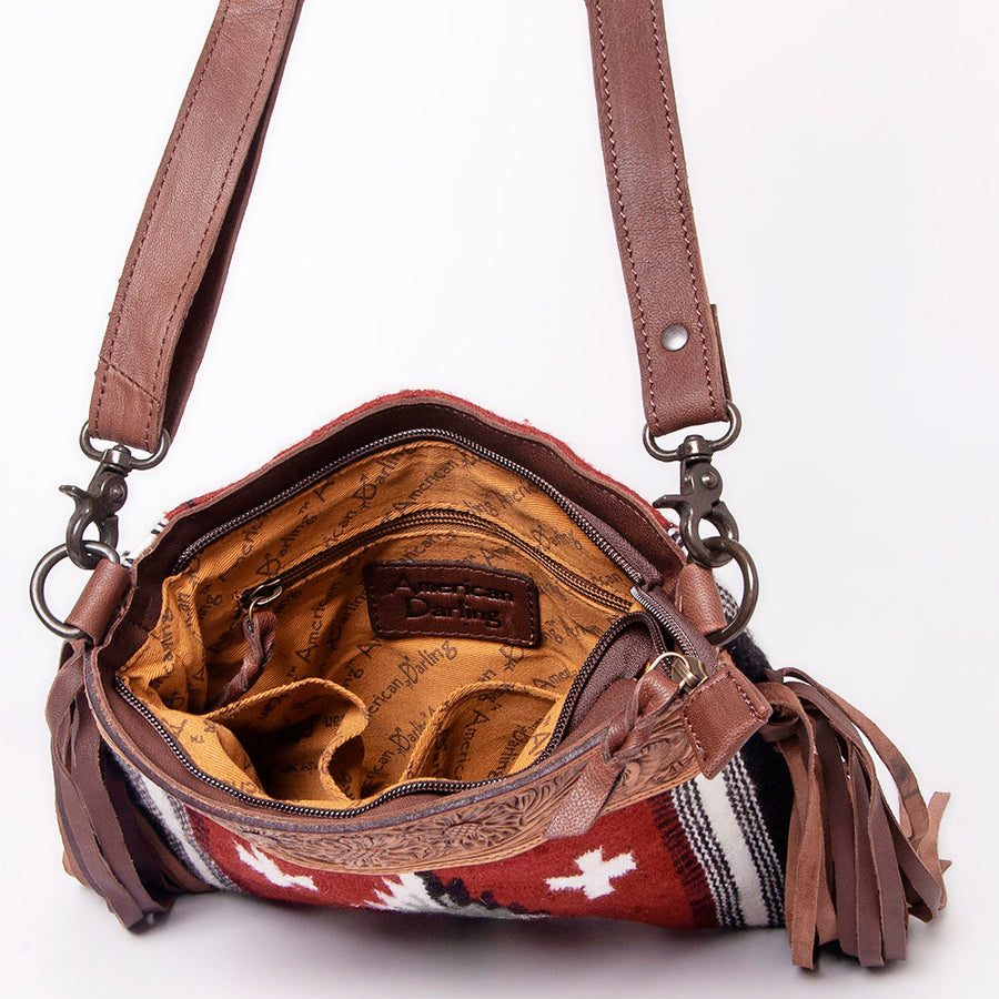American Darling Signature Crossbody Hand Tooled Saddle Blanket Genuine Leather Women Bag Western Handbag Purse