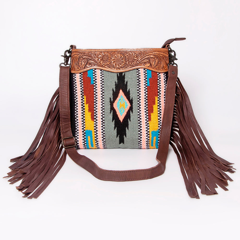 American Darling Signature Crossbody Hand Tooled Saddle Blanket Genuine Leather Women Bag Western Handbag Purse