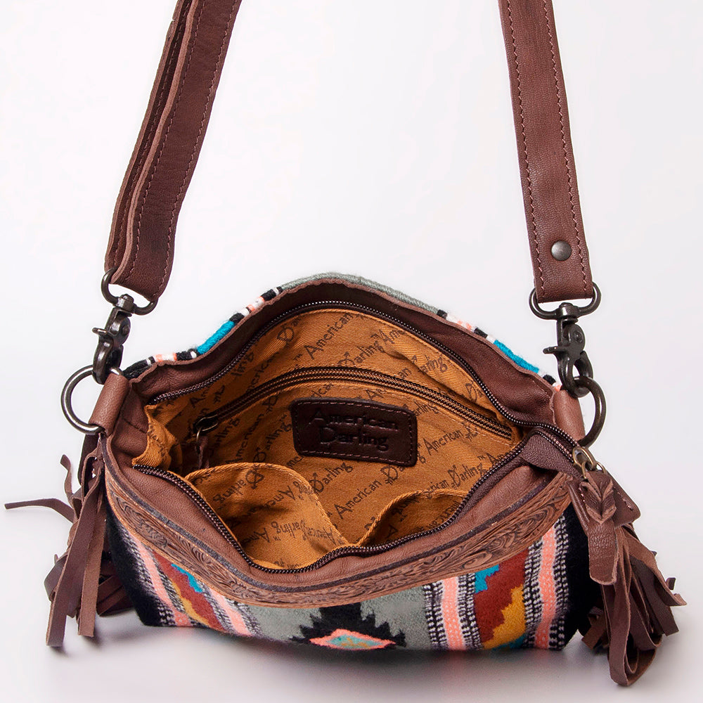 American Darling Signature Crossbody Hand Tooled Saddle Blanket Genuine Leather Women Bag Western Handbag Purse