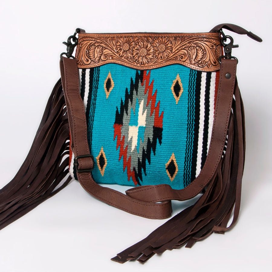 American Darling Signature Crossbody Hand Tooled Saddle Blanket Genuine Leather Women Bag Western Handbag Purse - Uhorse