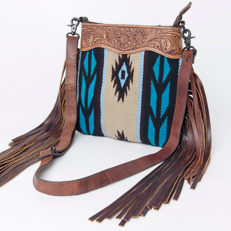 American Darling Signature Crossbody Hand Tooled Saddle Blanket Genuine Leather Women Bag Western Handbag Purse - Uhorse