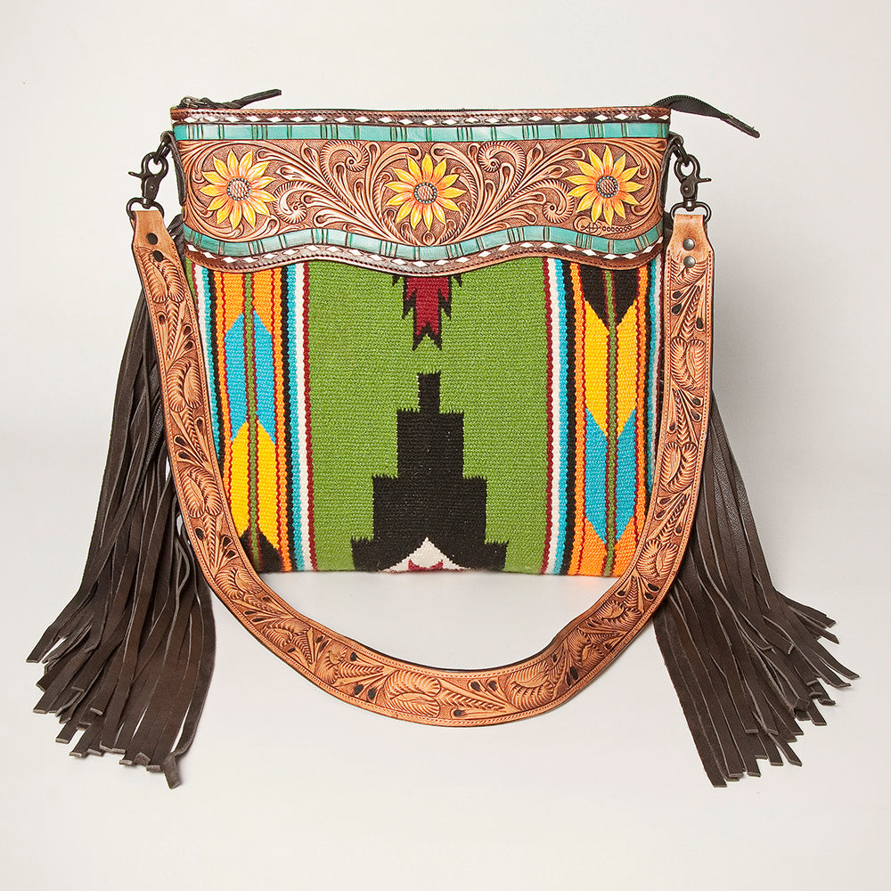 American Darling Signature Crossbody Hand Tooled Saddle Blanket Genuine Leather Women Bag Western Handbag Purse