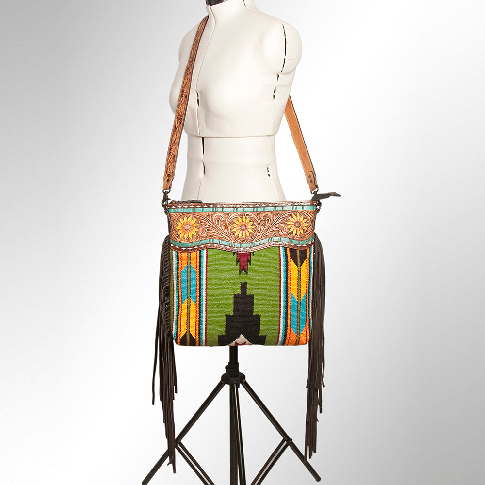 American Darling Signature Crossbody Hand Tooled Saddle Blanket Genuine Leather Women Bag Western Handbag Purse