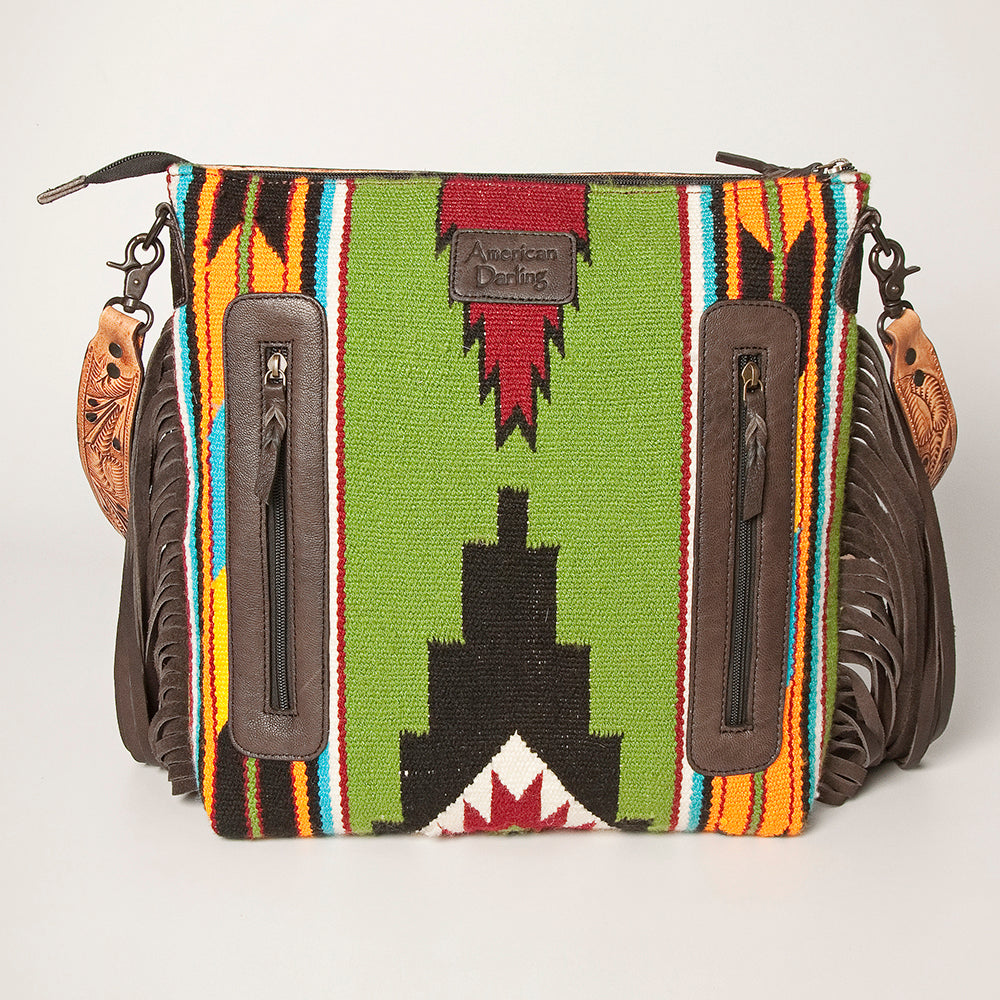 American Darling Signature Crossbody Hand Tooled Saddle Blanket Genuine Leather Women Bag Western Handbag Purse