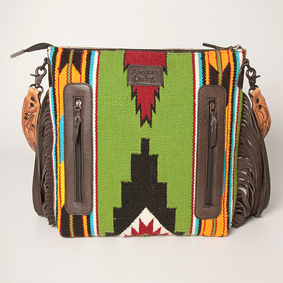 American Darling Signature Crossbody Hand Tooled Saddle Blanket Genuine Leather Women Bag Western Handbag Purse