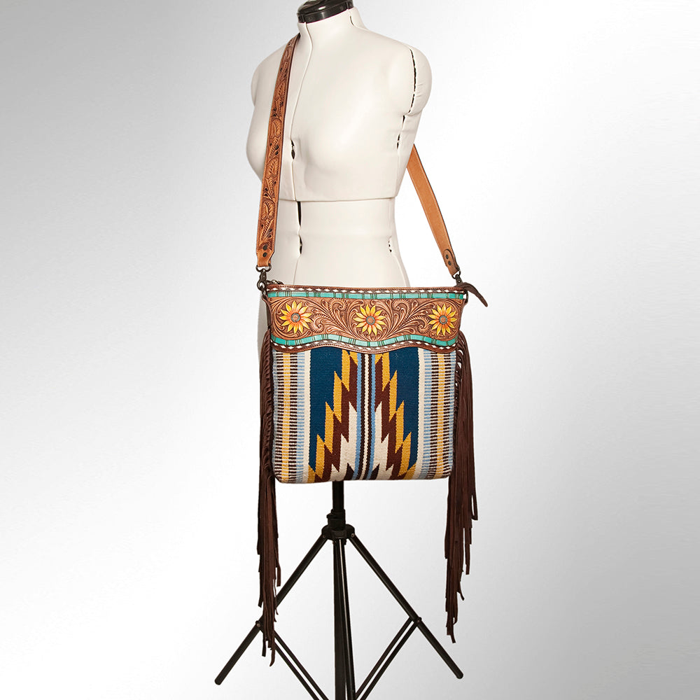 American Darling Signature Crossbody Hand Tooled Saddle Blanket Genuine Leather Women Bag Western Handbag Purse