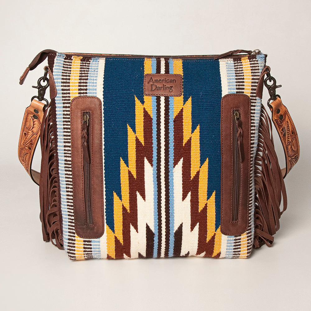 American Darling Signature Crossbody Hand Tooled Saddle Blanket Genuine Leather Women Bag Western Handbag Purse