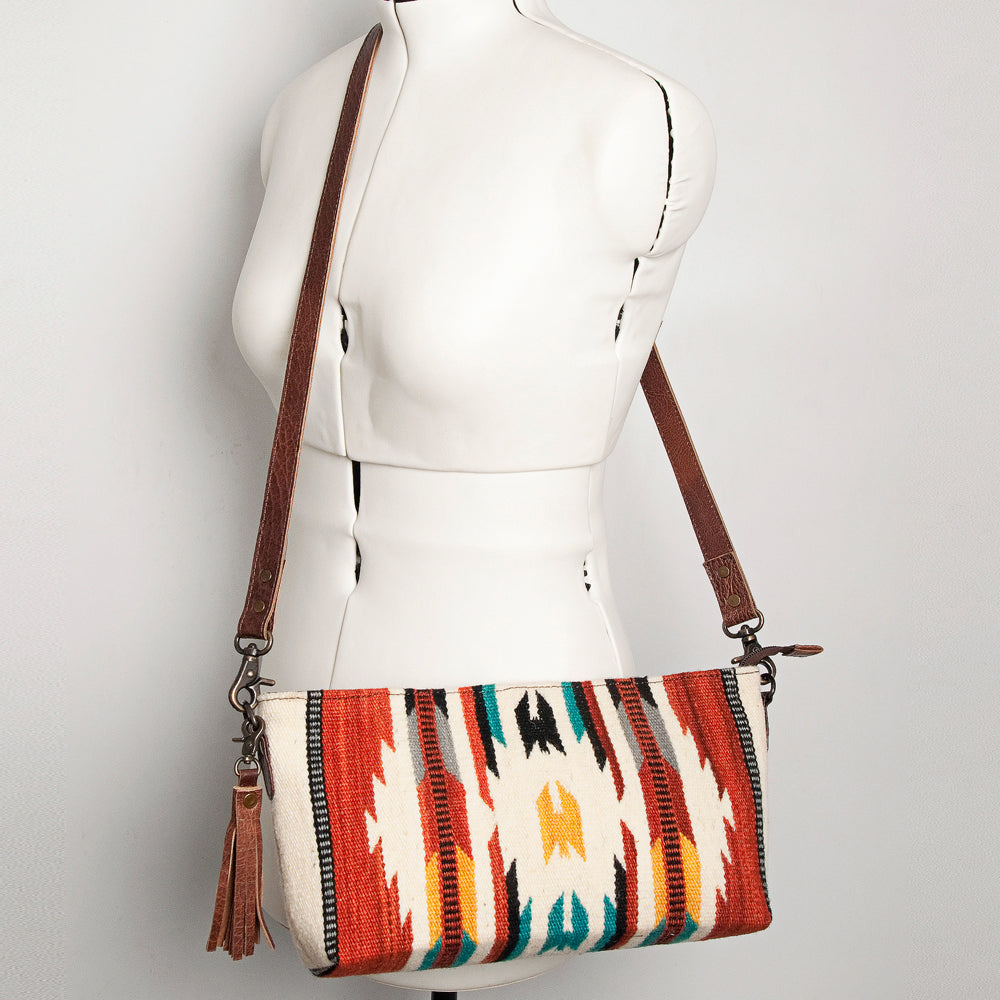 American Darling Cross Body Saddle Blanket Fabric Genuine Leather Western Women Bag | Black Handbag Purse Crossbody for Cute