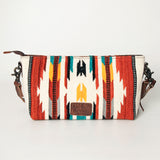 American Darling Cross Body Saddle Blanket Fabric Genuine Leather Western Women Bag | Black Handbag Purse Crossbody for Cute