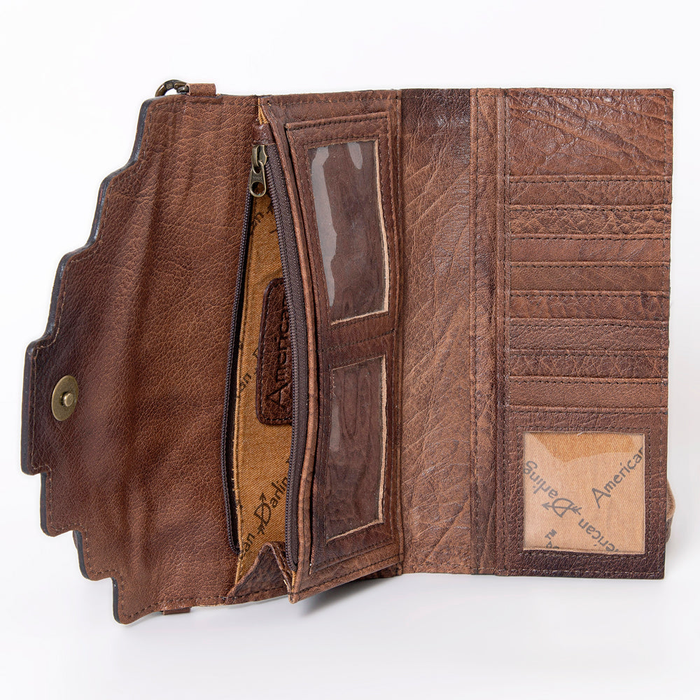 American Darling Messenger Saddle Blanket Fabric Genuine Leather Western Women Bag Handbag Purse | Cute