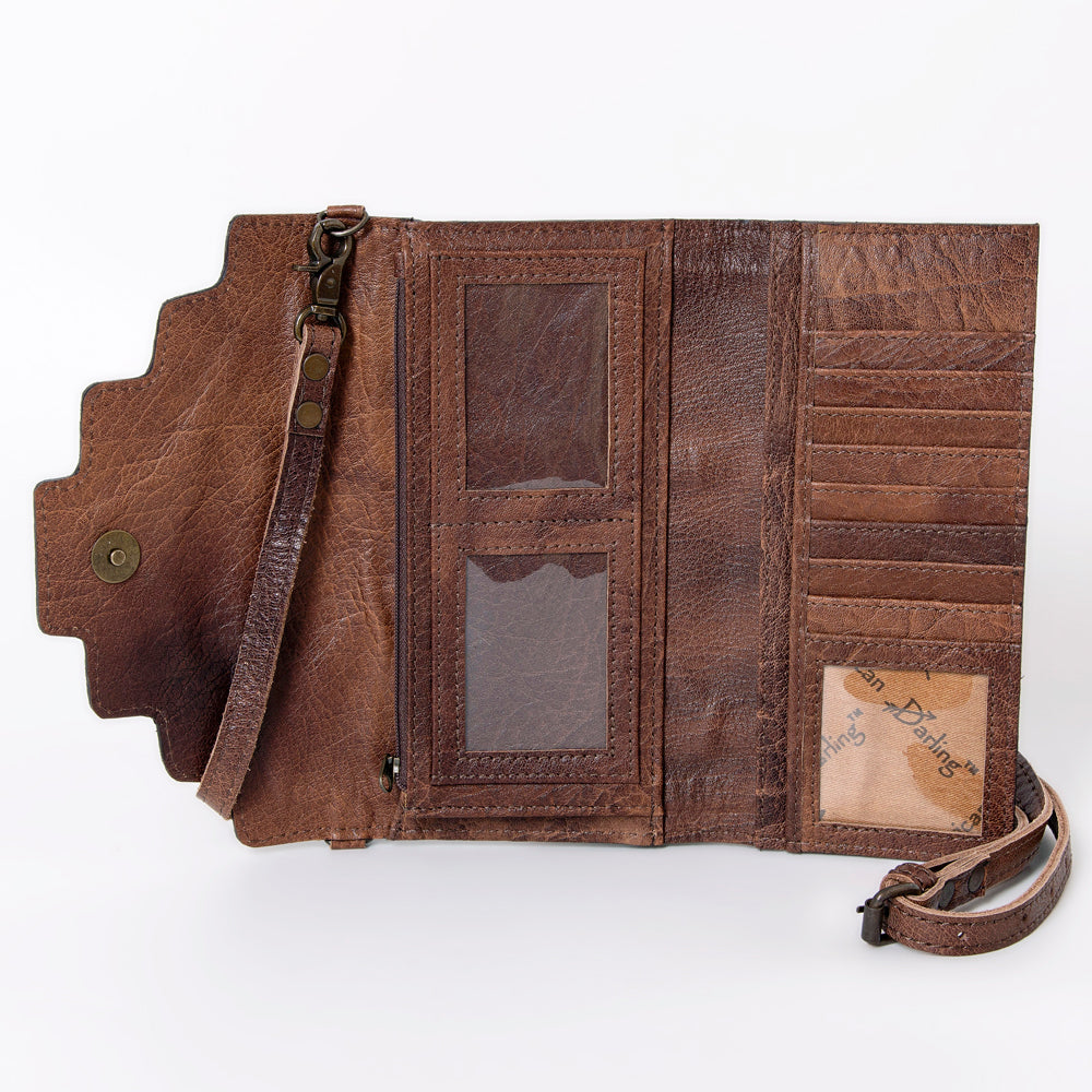 American Darling Messenger Saddle Blanket Fabric Genuine Leather Western Women Bag Handbag Purse | Cute