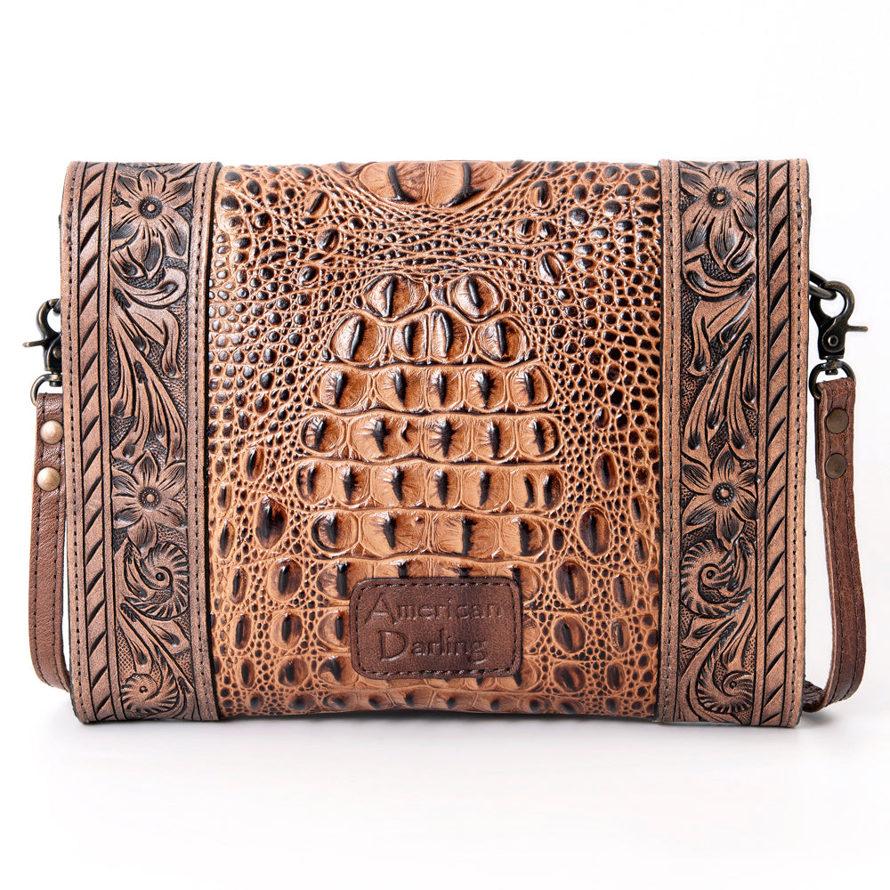American Darling Cross Body Crocodile Embossed Genuine Leather Western Women Bag Handbag Purse | Crossbody for Cute