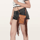 American Darling Cell Phone Holder Saddle Blanket Genuine Leather Western Women Bag Purse | Case