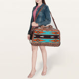 American Darling Duffel Saddle Blanket Hair On Genuine Leather Western Women Bag | Handbag Duffle Weekend Travel Bags