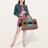 American Darling Duffel Saddle Blanket Hair On Genuine Leather Western Women Bag | Handbag Duffle Weekend Travel Bags