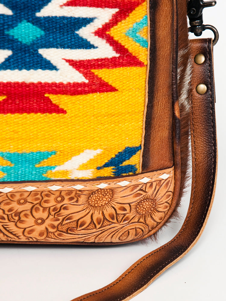 American Darling Duffel Saddle Blanket Hair On Genuine Leather Western Women Bag | Handbag Duffle Weekend Travel Bags