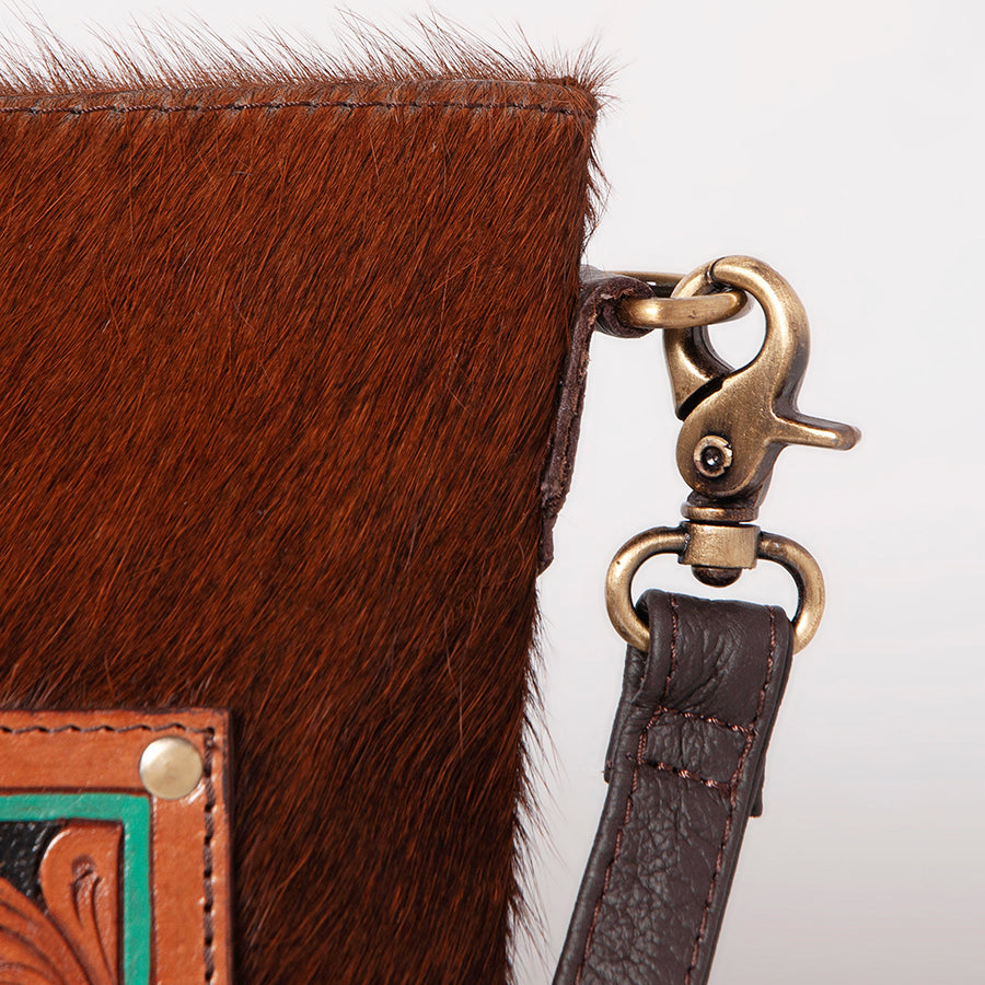Ohlay Bags KBK109 Cross Body I Hand Tooled Hair-On Genuine Leather Women Bag Western Handbag Purse