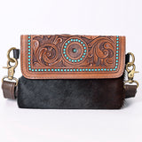 Ohlay Bags KBK113 Clutch Hand Tooled Hair-On Genuine Leather Women Bag Western Handbag Purse