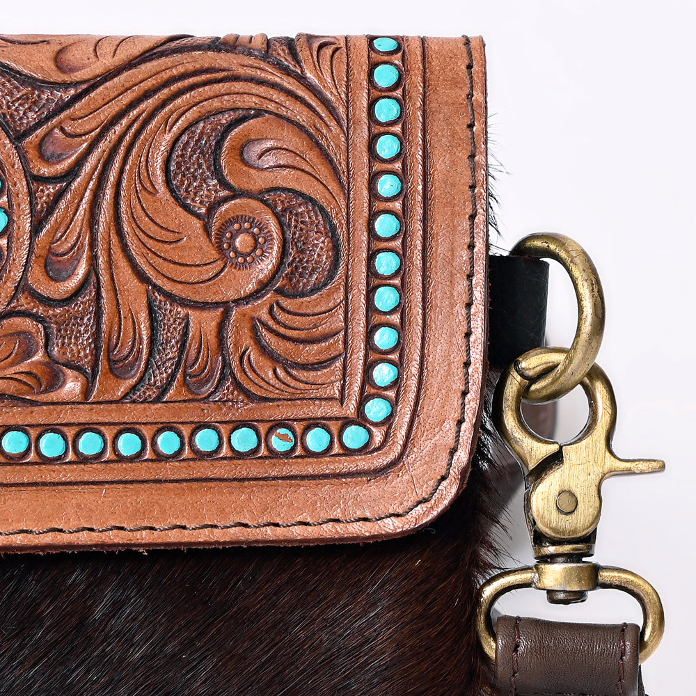 Ohlay Bags KBK113 Clutch Hand Tooled Hair-On Genuine Leather Women Bag Western Handbag Purse