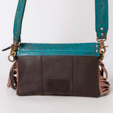 OHLAY KBK115 Clutch Hand Tooled Hair-On Genuine Leather women bag western handbag purse
