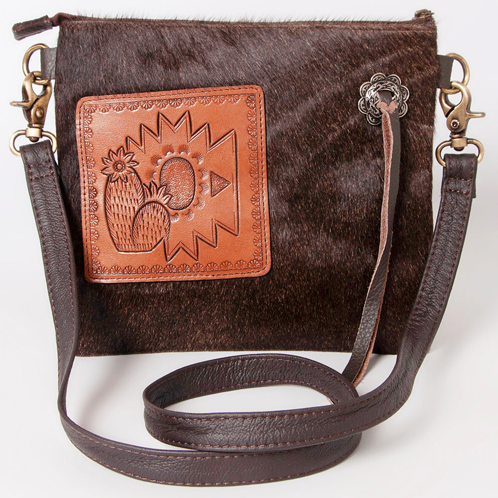 Ohlay Bags KBK117 Clutch Hand Tooled Hair-On Genuine Leather Women Bag Western Handbag Purse