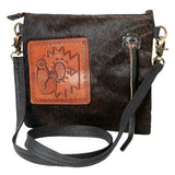 Ohlay Bags KBK117 Clutch Hand Tooled Hair-On Genuine Leather Women Bag Western Handbag Purse