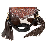 Ohlay Bags KBK120 Envelope Hand Tooled Hair-On Genuine Leather Women Bag Western Handbag Purse