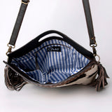 OHLAY SKBA105 Clutch Hand Tooled Hair-On Genuine Leather women bag western handbag purse