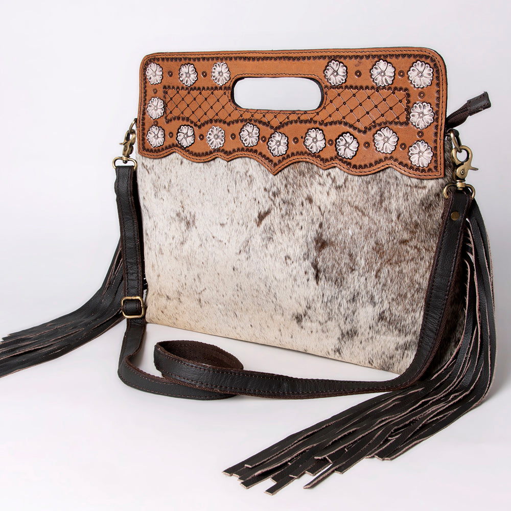 OHLAY KBA106 Clutch Hand Tooled Hair-On Genuine Leather women bag western handbag purse