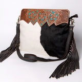 Ohlay Bags KBA107 Cross Body I Hand Tooled Hair-On Genuine Leather Women Bag Western Handbag Purse