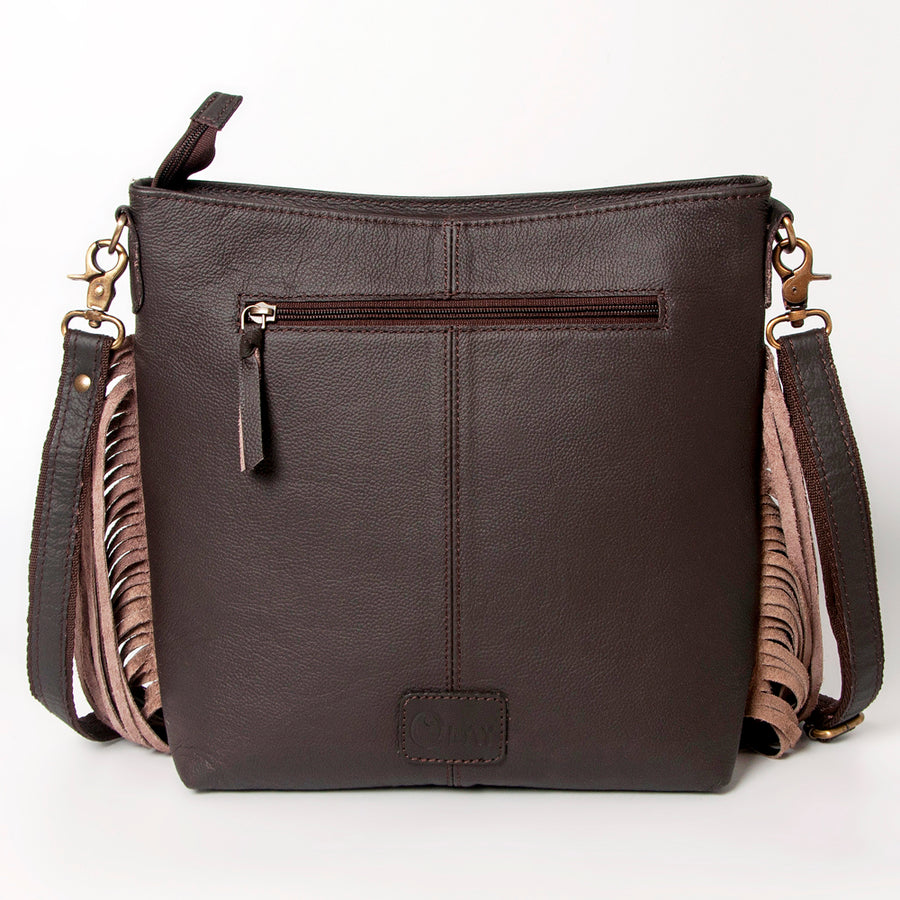 Ohlay Bags KBA114 Cross Body I Hand Tooled Hair-On Genuine Leather Women Bag Western Handbag Purse