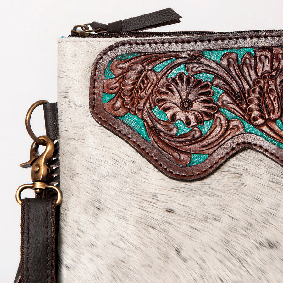Ohlay Bags KBA115 Cross Body I Hand Tooled Hair-On Genuine Leather Women Bag Western Handbag Purse