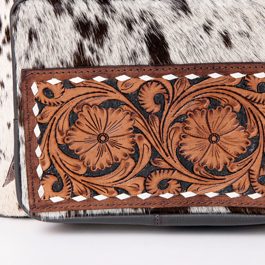 OHLAY Clutch Hand Tooled Hair on Genuine Leather Western Women Bag Handbag Purse | Purses for Cute
