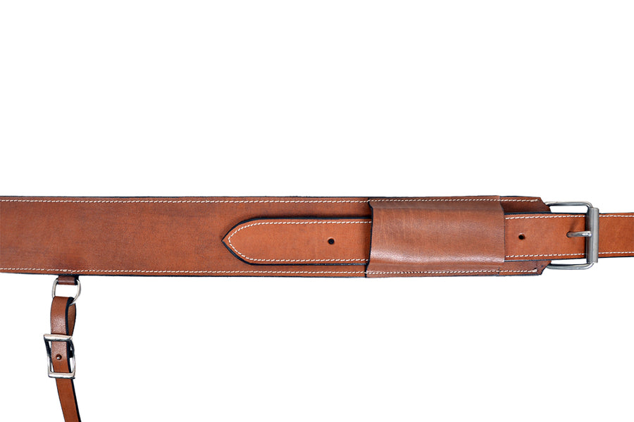 Horse Saddle Flank Cinch Girth Handtooled Leather W/ Billets Antique Tan Comfytack by Hilason